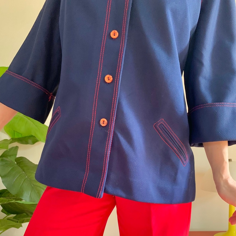 1970s dagger collar cropped bell sleeve jacket - Picture 4 of 5